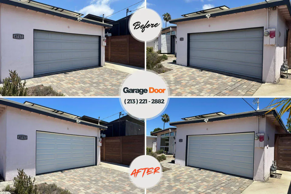 Before and after: garage door repair Larned, KS